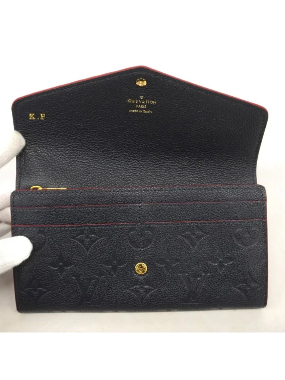 Louis Vuitton Wallet Monogram Empreinte Portefeuille Sarah Marine Rouge